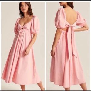 Abercrombie O-Ring Poplin Midi Dress